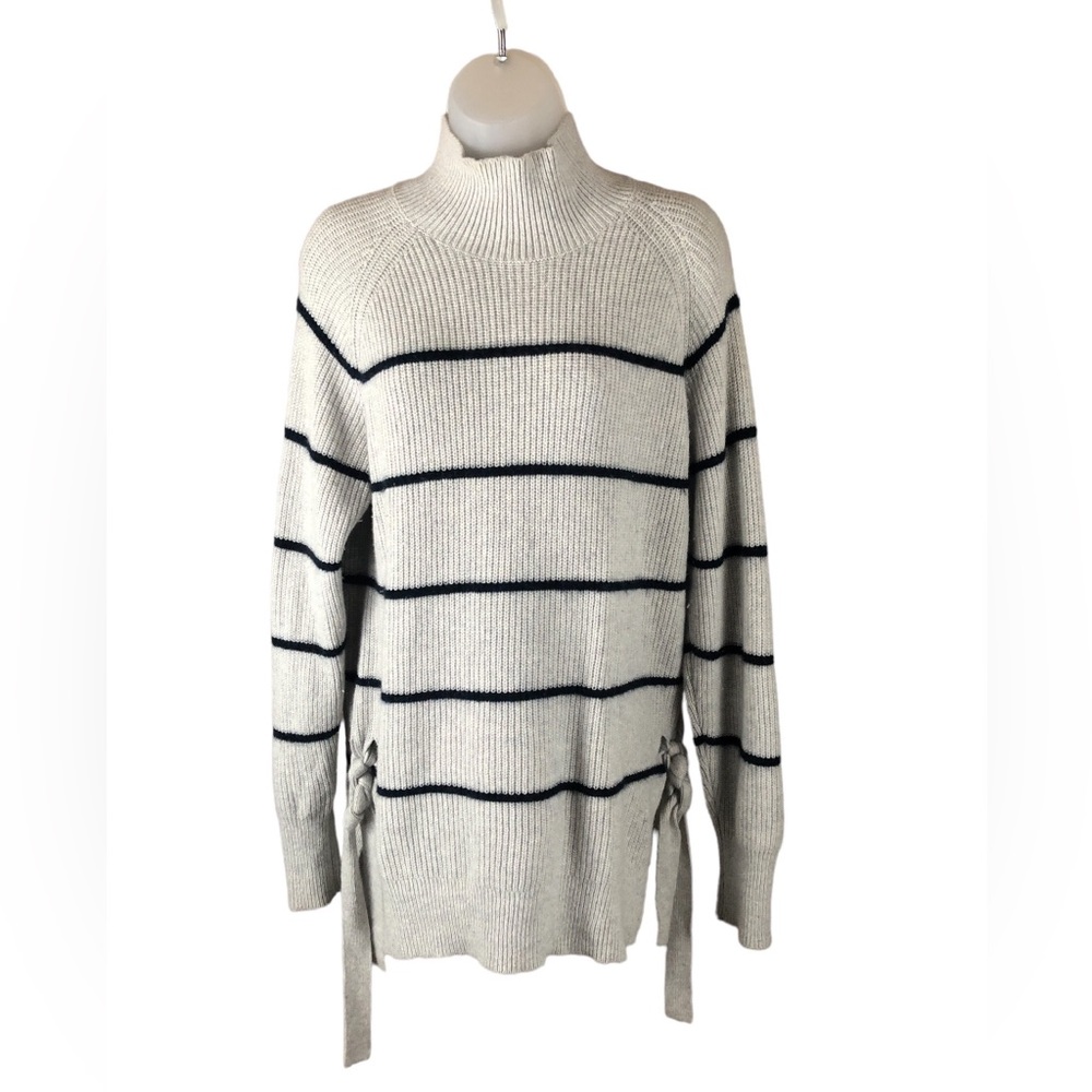 NWOT - Women's Rebecca Taylor White/Navy Blue Stripe Wool Blend Sweater. Small.